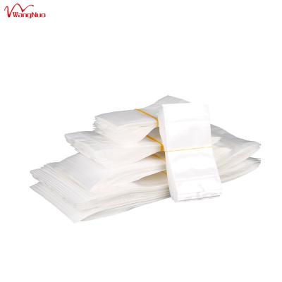 China Recyclable Custom Logo PE Plastic Food Grade One Side Clear Other Side White Flat Ziplock Pouch For Pill Jewelry for sale