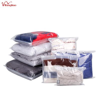 China Customizable Safety Clear Front Frosted Apparel Underwear T-Shirt Clothes Frosted Zipper Tote Bag for sale