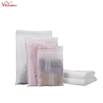 China Customized different size white transparent PE food clothing recyclable self adhesive sealed plastic bag for sale