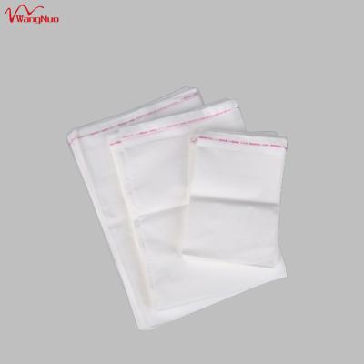 China Recyclable In Stock Factory Custom Wholesale Self Adhesive Transparent PE Clear White Plastic Bag for sale