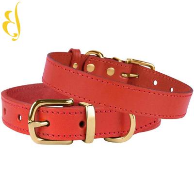 China New Fashion Sustainable Slave Cowhide Leather Dog Collar Training Luxury for sale