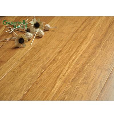 China Wholesale Interior Decoration 1850X125X14mm Carbonized Strand Woven Click System Floating Solid Bamboo Wood Flooring for sale