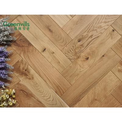 China 2021 Modern Natural Color Engineer Oak Herringbone Flooring 20/6mm White Oak Parquet for sale