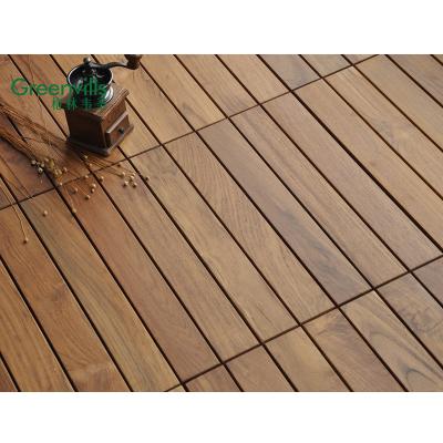 China 500mmX500MM DIY Outdoor Interlocking Deck Tiles Burma Teak Outdoor Garden Path Solid Wood Decking Tiles for sale