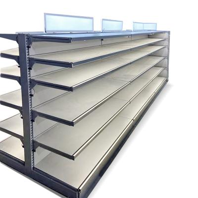 China Customized Double Sided Supermarket Double Display Racks Gondola Supermarket Shelves Supermarket Shelf for sale