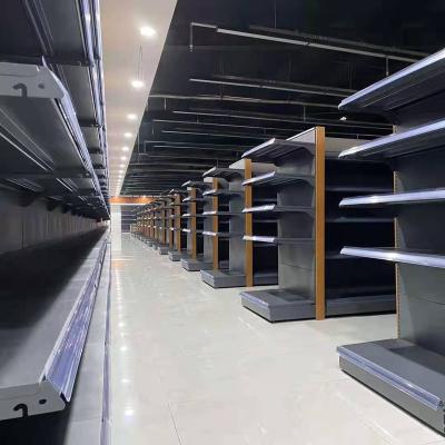 China Single Sided Supermarket Steel Rack Gondola Display Rack Customized Steel Shelves for sale