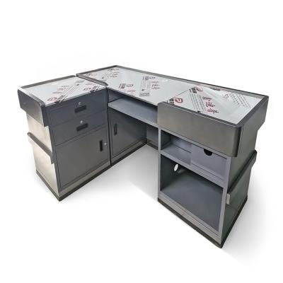 China Rustproof Top Selling Customized Check Table Stainless Steel Cash Desk Counter Made In China for sale