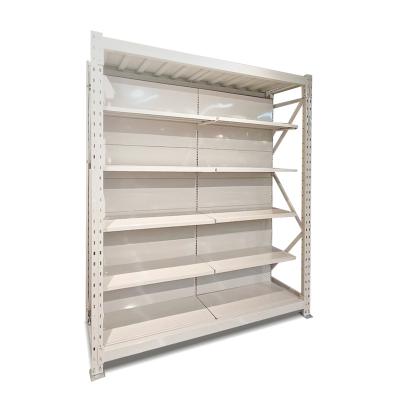 China Double Sided Store Shelf Four-Right Back Plate Double Deli Racks Double Sided Shelves for sale