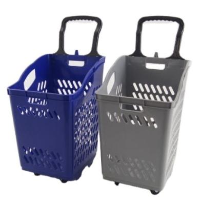 China China Easy-carry Factory Sell Wheel Shopping Basket OEM Shopping Cart Plastic Shopping Basket for sale