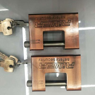 China Home.etc Universal Shackle Padlock Various Sizes Large Computer Warehouse Rectangular Solid Steel Key Steel Red Bronze for sale