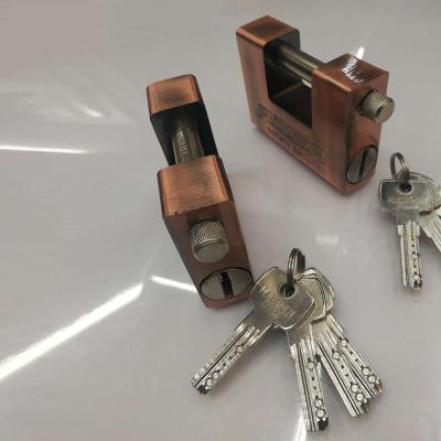 China Unbreakable Beam Heavy Duty Red Bronze Warehouse Rectangle Key Home.etc Universal Large Computer Padlock for sale