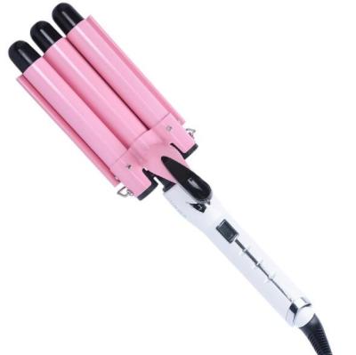 China Professional Safety LCD Digital Display Hair Curler Hair Curling Iron 3 Barrel Curling Iron Magic Wand for sale