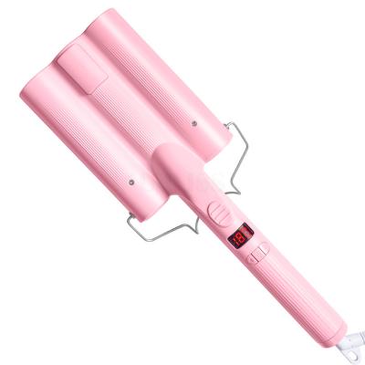 China Braysle Heat Adjustable Settings 3 Barrel Curling Iron Wand 32mm (1.25Inch) Triple Hair Barrels Tourmaline Ceramic Hesitate Iron With LCD Temp Display for sale