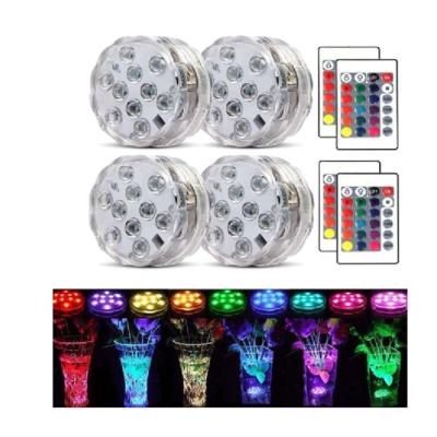 China MSDS IP68 Main Battery RGB Waterproof Led Submersible Multicolor Remote Control 24 Colors Changing LED Tea Lights Submersible Led Lights for sale