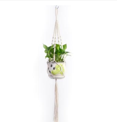 China Braysle Cotton Rope Plant Hangers Simple Design UV Resistance Indoor Planter Flower Pot Rack Decorative Cream Indoor Hanger for sale