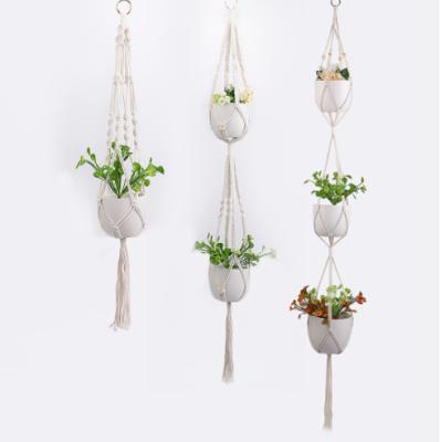 China Braysle Cotton Rope Plant Hangers UV Resistance Simple Design Planter Flower Indoor Hanging Decorative Pot Holder for sale