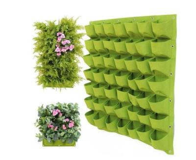 China UV Resistance Braysle Vertical Hanging Outdoor Wall Planter with 49 Felt Pockets for Hold Live or Artificial Plants for sale