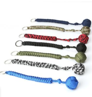 China Eco-friendly Outdoor Survival 550 Rope Bracelet Lanyard Key Chain for sale