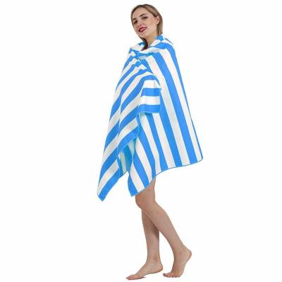 China QUICK-DRY Striped Outdoor Camping Beach Towel Microfiber Lightweight Quick-Dry Chair Cover Soft Bath Swimming Blanket for sale