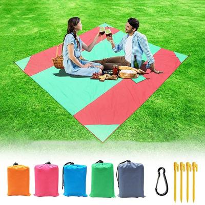 China Outdoor Folding Waterproof Mat Picnic Blanket Camping Beach Cushion Picnic Blanket Camping Beach Cushion Color Block for sale