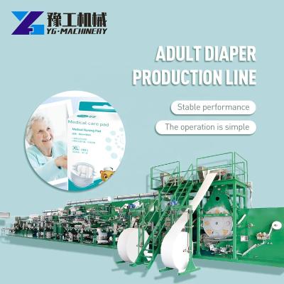 China Hotels Cheapest Small Scale Adult Diaper Production Line Business Adult Diaper Machine for sale