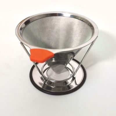 China Sustainable Stainless Steel Metal Wire Mesh Pour Over Reusable Coffee Filter for sale