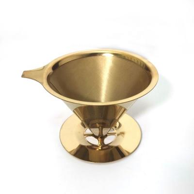 China Sustainable Stainless Steel Funnel Shape Flavored Coffee Maker Portable Filter for sale