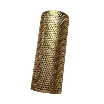 China Plain / Twill / Dutch Weave Porous Titanium Gold Plated Round Hole Sintered Filter Cartridge for sale