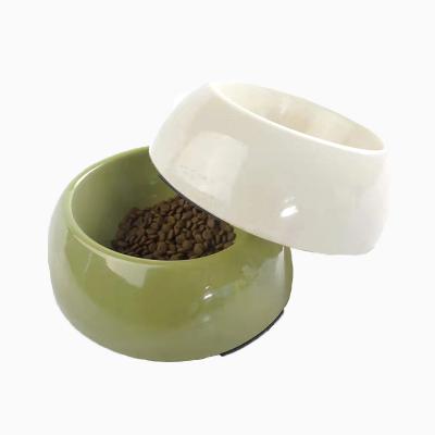 China Free Sample New Sustainable Small Fiber Animals Pet Water Bowl Bamboo Biodegradable Dog Feeding Bowls for sale