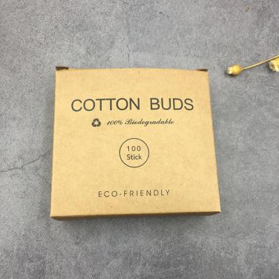 China 100pcs Tool 100pcs OEM Cosmetic Eco-friendly Paper Box Cotton Bamboo Ear Dabs Bamboo Cotton Buds for sale