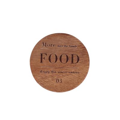 China Custom Viable Print Blank Square Round Logo Shape Beech Walnut Acacia Wood Tea Coaster for sale