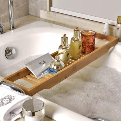 China High Quality Sustainable Natural Bamboo Bath Cart With Towel Trays Simple Design Bath Tub for sale