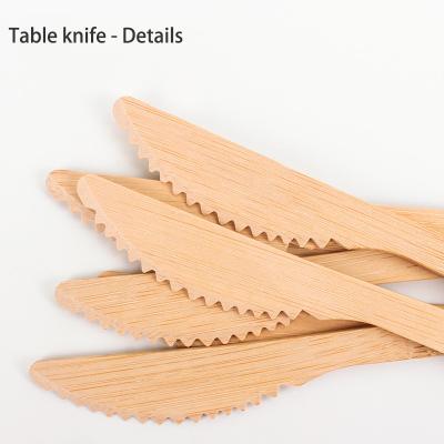 China Viable Eco-Friendly Biodegradable And Environmentally Friendly Disposable Bamboo Knife Travel Spoon Fork Bamboo Tableware Set for sale