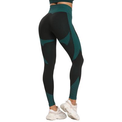 China Sweat-Wicking Vertical Band Elastic Top Tightly Knit High Waist Butt Lift High Quality Yoga Pants for sale