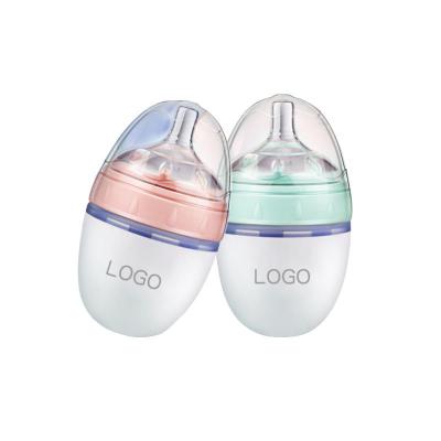 China BPA Free Easy to Clean Newborn Odor-Resistant Non-toxic Nature Soft Anti-Colic Reusable silicone baby milk bottle natural feeling for sale