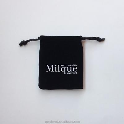 China Recyclable Customized Logo BLACK Velvet Pouch / Velvet Jewelery Pouch / Velvet Jewelery Bag for sale