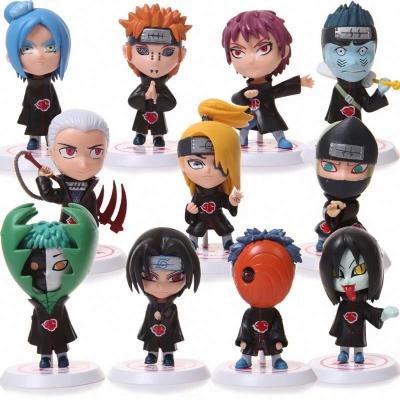 China Set of Toy 6pcs/set Anime Cartoon Figures Mini Kunai Figurine Cartoon Akatsuki Comic Trajes for sale