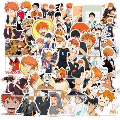 China 50Pcs Haikyuu Sticker Cartoon Decorative Sticker For Skateboard Graffiti Luggage Laptop Water Bottles Waterproof Japan Anime Stickers for sale