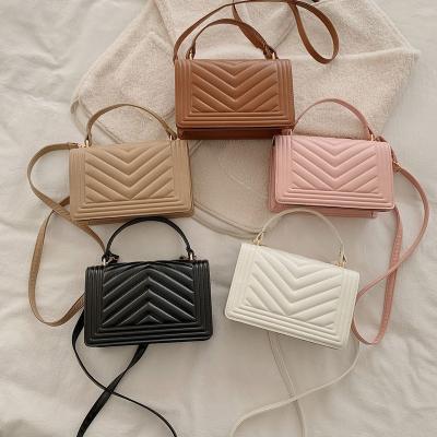 China Fashion PU Leather Cross - Body Bags Solid Color Summer Lady Shoulder Bag Female Simple Totes Handbags For Women for sale