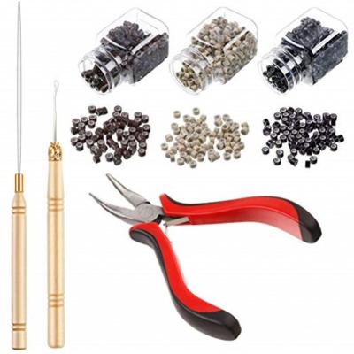 China Hair Extension Tool Micro Rings 5*3MM 1000Pcs Silicon Lined Micro Link Rings Beads Hair Ring Hair Beads Silicone Lined Bead For Hair Extension for sale