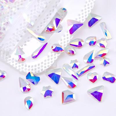 China Factory Wholesale Bags Over 100 Hotfix Intensive Stone Colors Glue Crystal AB Glass Hot Fix Rhinestones For Wedding Dress for sale