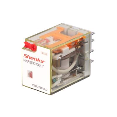 China Shenler RKF2CO730LT Miniature Sealed Relay 2 Pole 12A 230VAC LED General Purpose TEST Key for sale