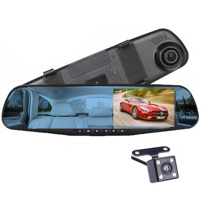 China Wholesale Night Version 4.3 Inch Full HD 1080P Full Lens Car Dashcam Rear View Mirror Car DVR Recording Camera Auto Dash Cam Dual With G-Sensor for sale