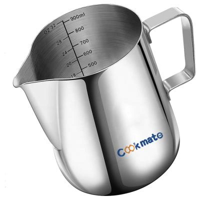 China Sustainable Stainless Steel Coffee Tools Measure Cup Milk Frothing Pitcher for sale