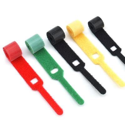 China Durable adjustable workable cable tie ties wire management hook and loop ties for cable for sale