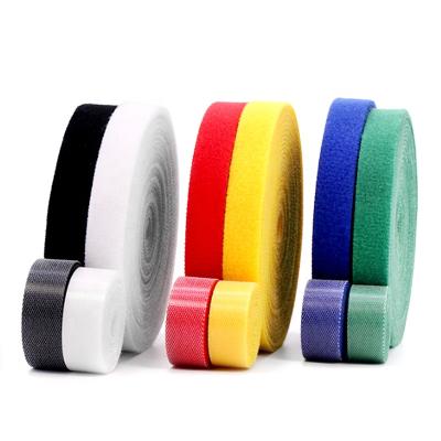 China Durable Super Sticky 100MM Double Sided Nylon Polyester Back To Hook Loop Yarn Disposal Back Tape for sale