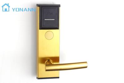 China 125 Khz Reading Frenqucy  Electronic Key Systems For Hotels  With Emergency Key Gold Color for sale