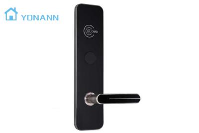 China Black Color Super Thin Smart Card Hotel Door Lock RF Hotel Lock System for sale