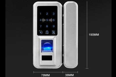 China Digital 	Glass Door Fingerprint Lock ,   Single Door Double Open Finger Sensor Door Lock for sale