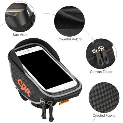 China Hot Selling Waterproof Reinforcement Mountain Bike Front Beam Bag Waterproof Touch Screen Mobile Phone Bike Bag Convenient Holder for sale